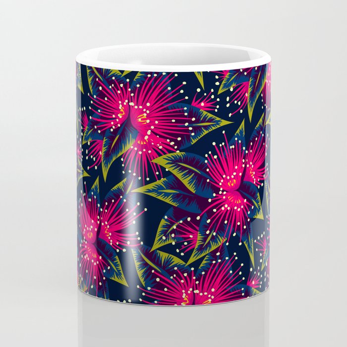 New Zealand Rata floral print (Night) Coffee Mug Gallery Image 4