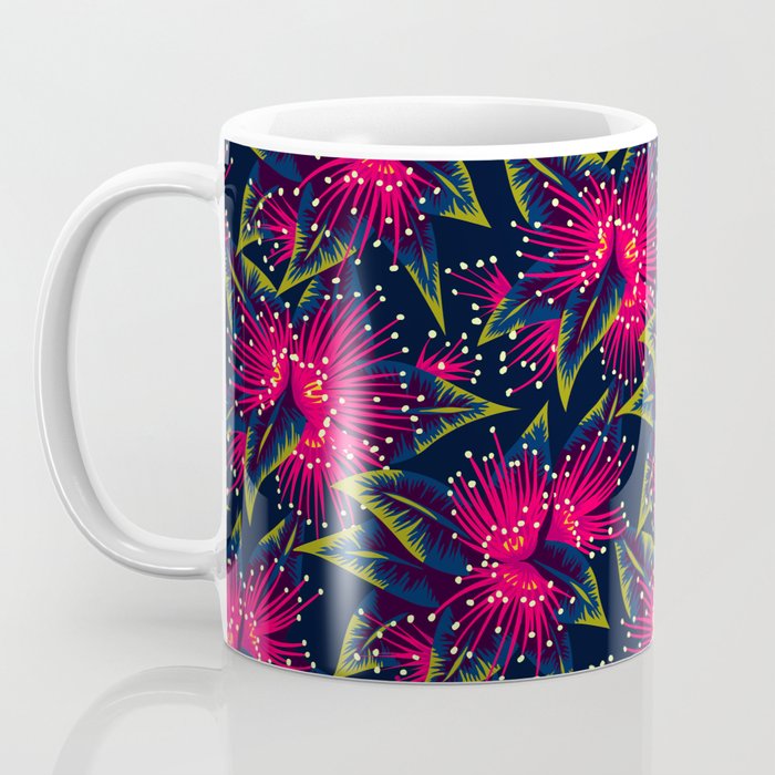 New Zealand Rata floral print (Night) Coffee Mug Gallery Image 3