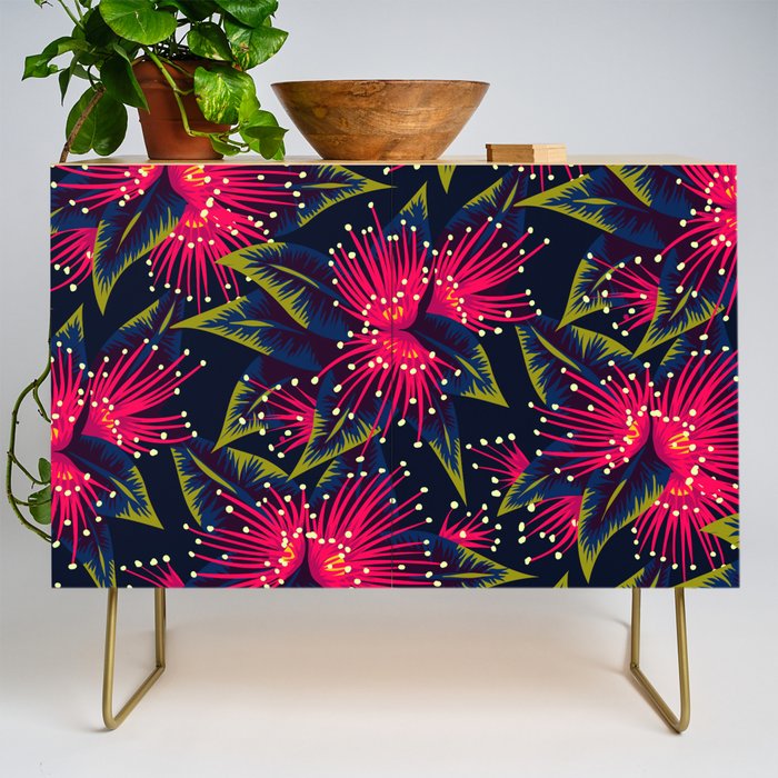 New Zealand Rata floral print (Night) Credenza Gallery Image 1