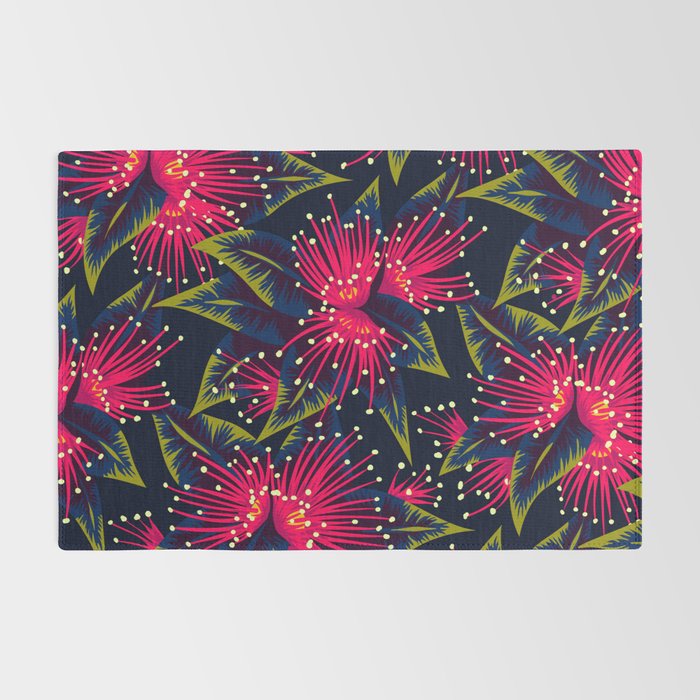 New Zealand Rata floral print (Night) Rug Gallery Image 2