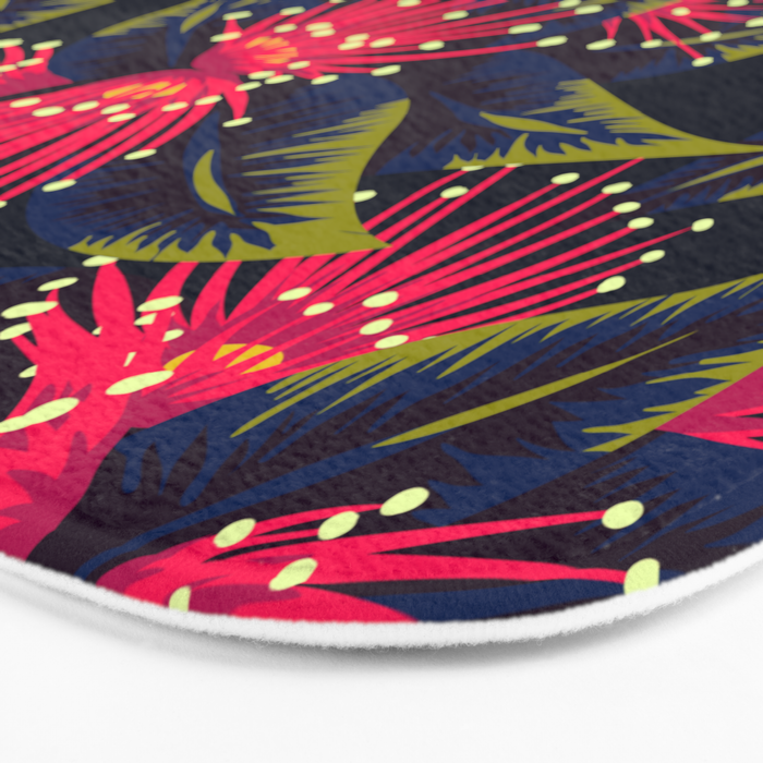 New Zealand Rata floral print (Night) Bath Mat Gallery Image 3