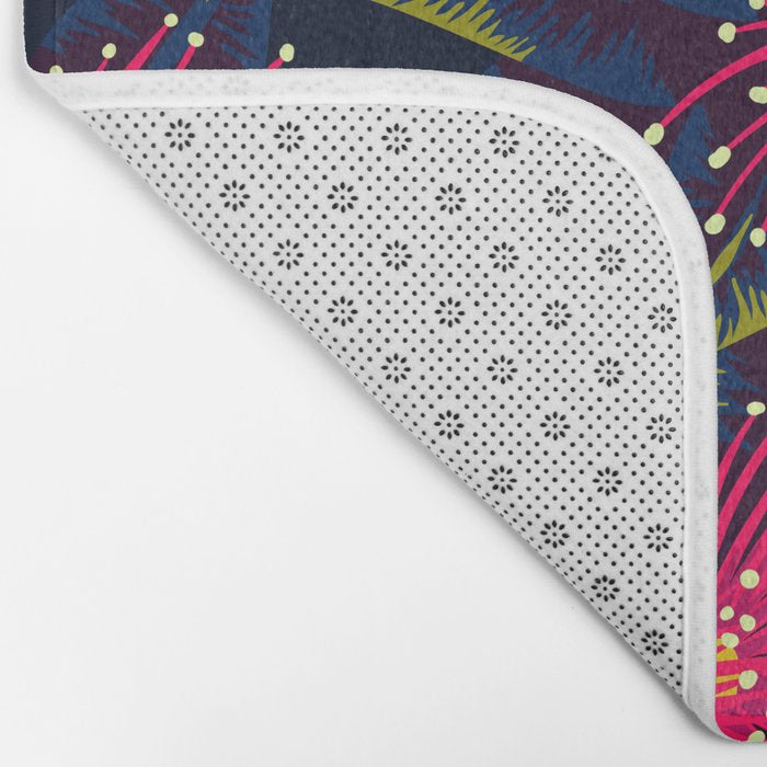New Zealand Rata floral print (Night) Bath Mat Gallery Image 2