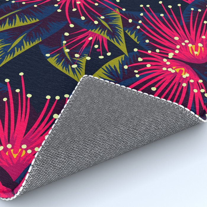New Zealand Rata floral print (Night) Rug Gallery Image 4