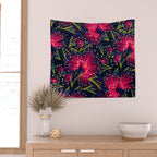 New Zealand Rata floral print (Night) Wall Tapestry Gallery Image 2