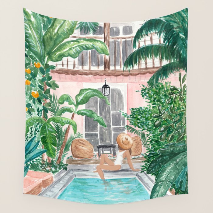Moroccan Dream - Brunette Hair (Other Hair & Skin Tones Available) Wall Tapestry Gallery Image 4