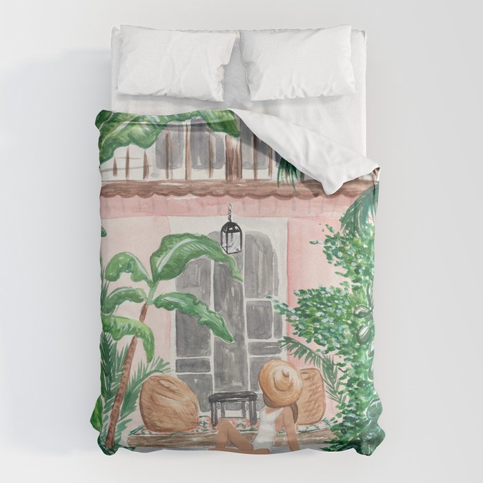 Moroccan Dream - Brunette Hair (Other Hair & Skin Tones Available) Duvet Cover Gallery Image 6