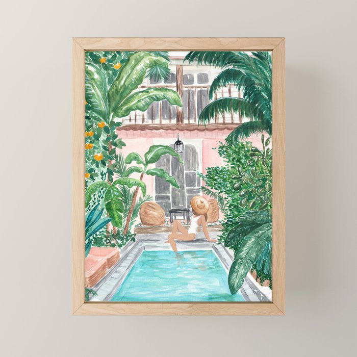 Moroccan Dream - Brunette Hair (Other Hair & Skin Tones Available) Mini Art Print Gallery Image 1
