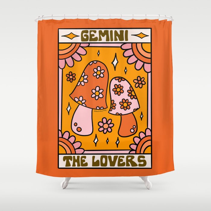 Gemini Tarot Card Shower Curtain Gallery Image 1