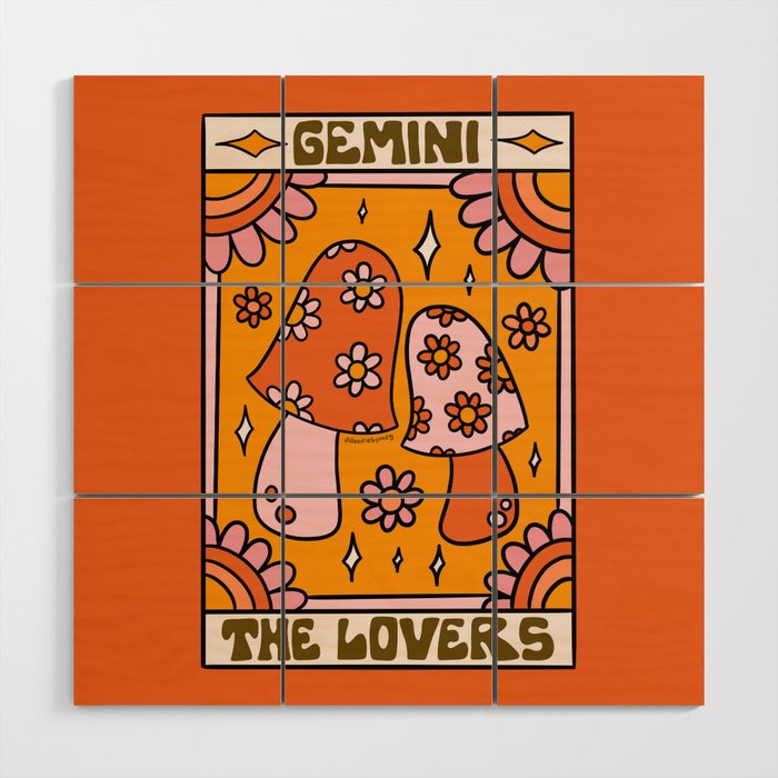 Gemini Tarot Card Wood Wall Art Gallery Image 1