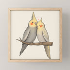 Cockatiel Cuddle Mini Art Print Gallery Image 1