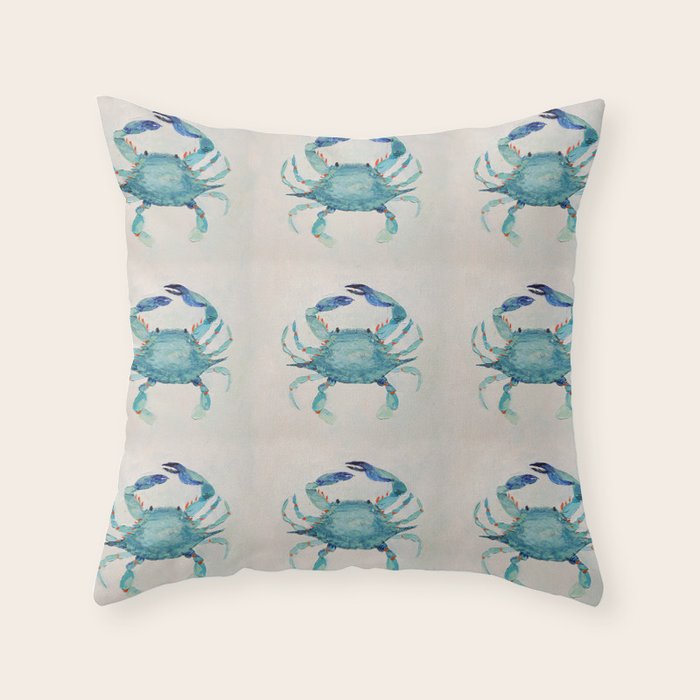 Atlantic Blue Crab Throw Pillow Gallery Image 6