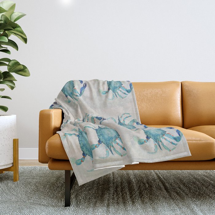 Atlantic Blue Crab Throw Blanket Gallery Image 1