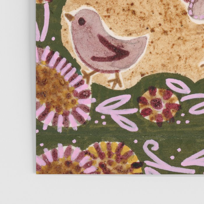 Rooster Painting in Forest Green - Folk Art Style Poster Gallery Image 3