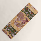 Rooster Painting in Forest Green - Folk Art Style Yoga Mat Gallery Image 1