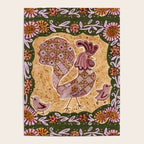 Rooster Painting in Forest Green - Folk Art Style Poster Gallery Image 4