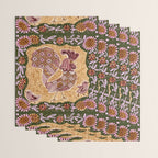 Rooster Painting in Forest Green - Folk Art Style Wrapping Paper Gallery Image 3