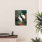 Japanese chinoiserie Bird Wall Art Maximalist Green Print Heron Painting japandi living room poster Poster Gallery Image 2