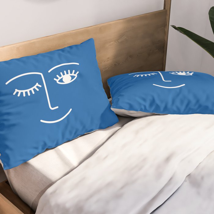 Wink (Sapphire Blue) Pillow Sham Gallery Image 2