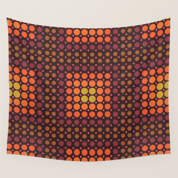 Dotted Retro Gradient - Hazel Wall Tapestry Gallery Image 4