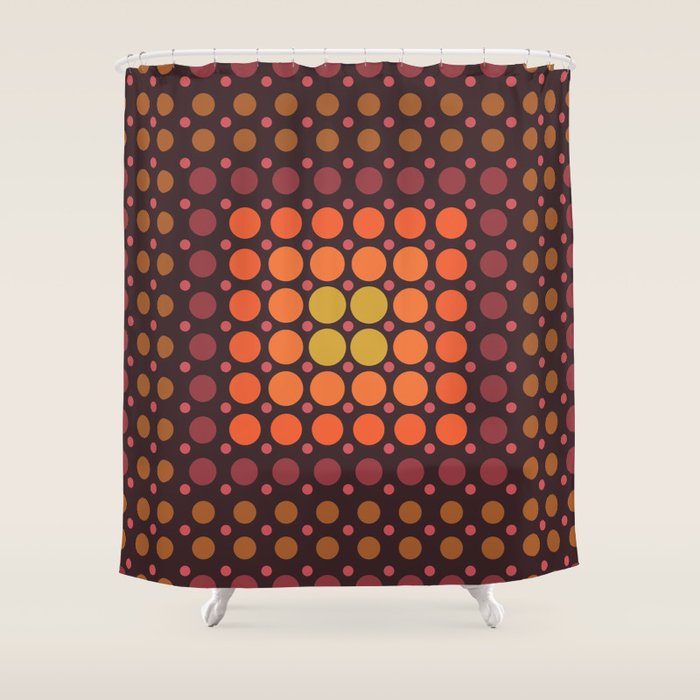 Dotted Retro Gradient - Hazel Shower Curtain Gallery Image 1