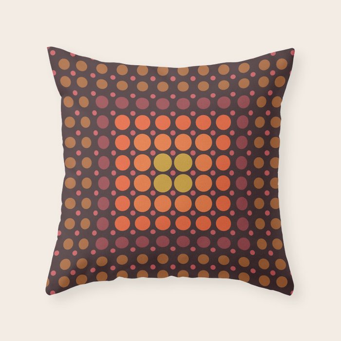 Dotted Retro Gradient - Hazel Throw Pillow Gallery Image 6