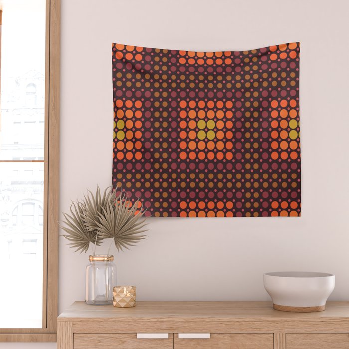 Dotted Retro Gradient - Hazel Wall Tapestry Gallery Image 2
