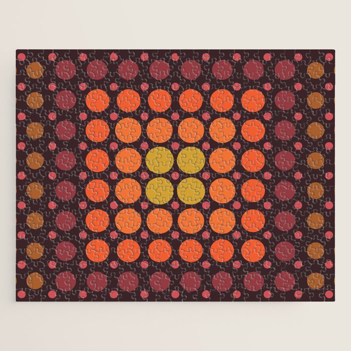 Dotted Retro Gradient - Hazel Jigsaw Puzzle Gallery Image 1