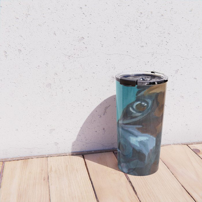 Leo the Boxer Dog Portrait Travel Mug Gallery Image 4