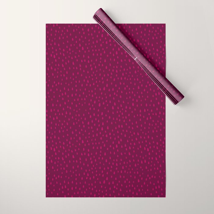 Raspberry Paint Drops Wrapping Paper Gallery Image 1