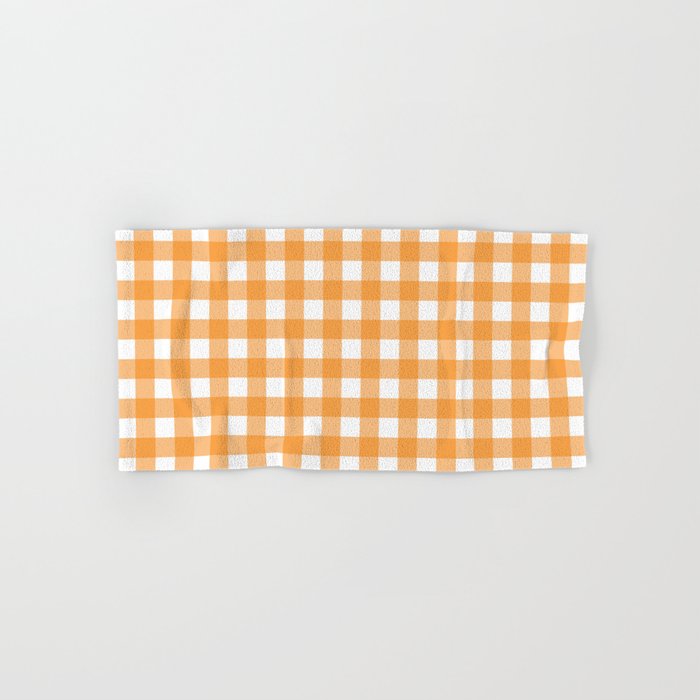 Orange gingham pattern Bath Towel Gallery Image 1