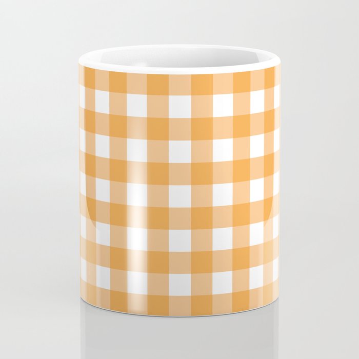 Orange gingham pattern Coffee Mug Gallery Image 4