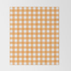 Orange gingham pattern Throw Blanket Gallery Image 2