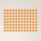 Orange gingham pattern Welcome Mat Gallery Image 1