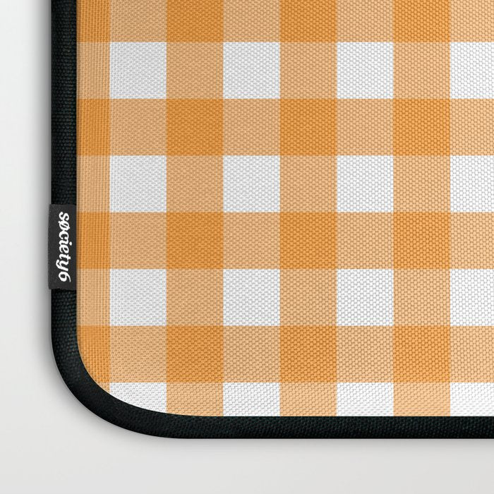 Orange gingham pattern Laptop Sleeve Gallery Image 3