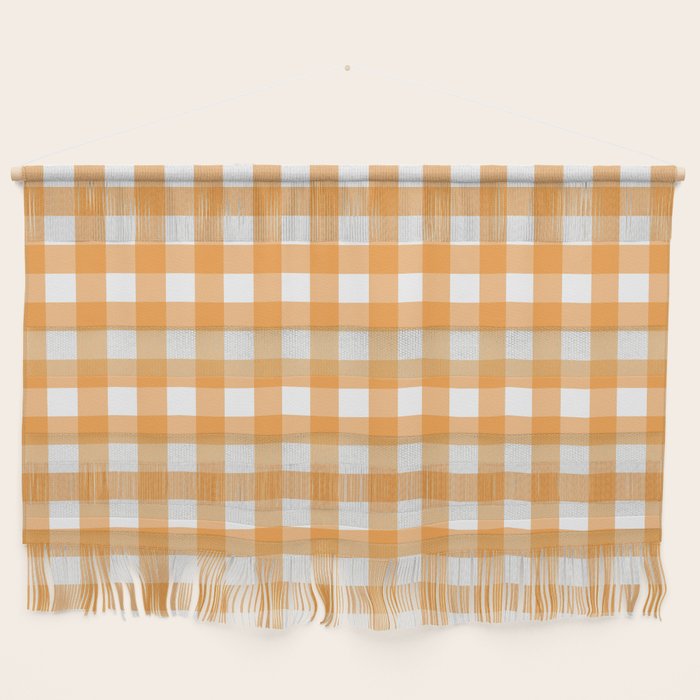 Orange gingham pattern Wall Hanging Gallery Image 1
