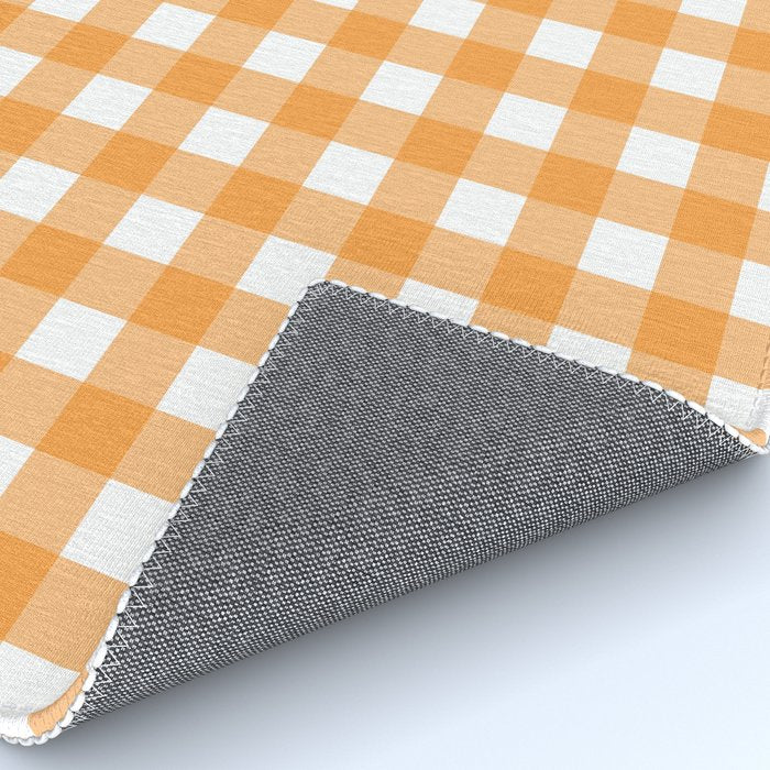 Orange gingham pattern Rug Gallery Image 4
