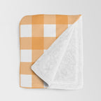 Orange gingham pattern Throw Blanket Gallery Image 3
