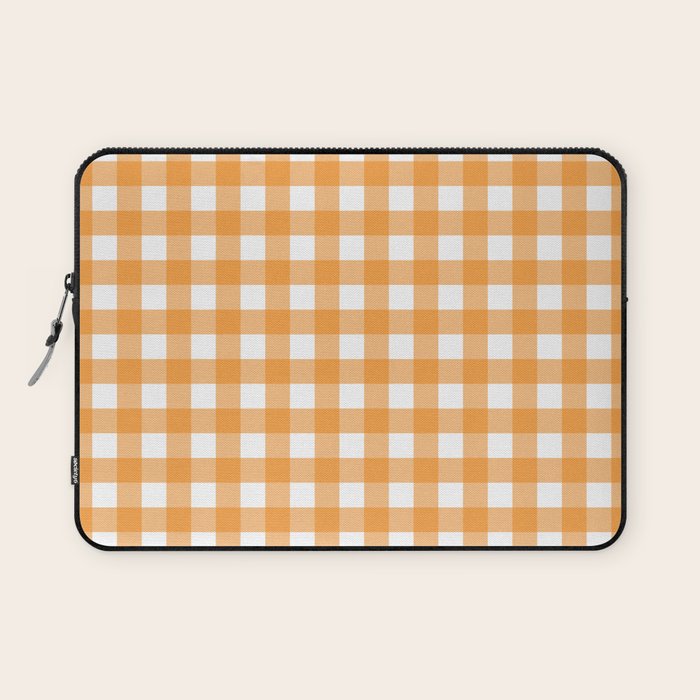 Orange gingham pattern Laptop Sleeve Gallery Image 1