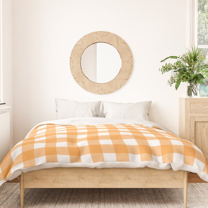 Orange gingham pattern Duvet Cover Gallery Image 3