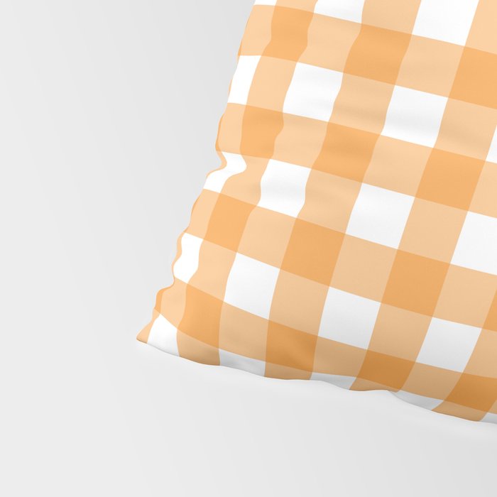 Orange gingham pattern Pillow Sham Gallery Image 4