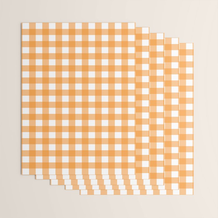 Orange gingham pattern Wrapping Paper Gallery Image 3