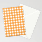 Orange gingham pattern Stationery Card Gallery Image 2