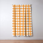 Orange gingham pattern Window Curtain Gallery Image 3