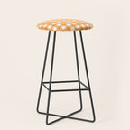 Orange gingham pattern Stool Gallery Image 1