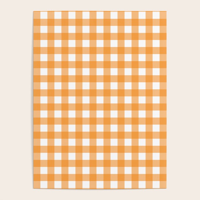 Orange gingham pattern Poster Gallery Image 1