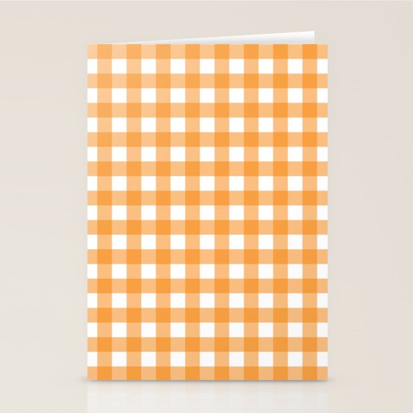 Orange gingham pattern Stationery Card Gallery Image 1