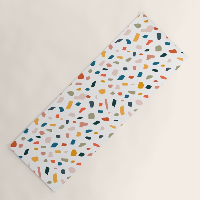Terrazzo, Abstract Quirky Shapes Bohemian Modern Pattern Confetti Celebration Random Colorful Shapes Yoga Mat Gallery Image 1