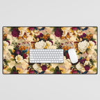 Vintage & Shabby Chic -  Nostalgic Winter Florals Pattern Desk Mat Gallery Image 1