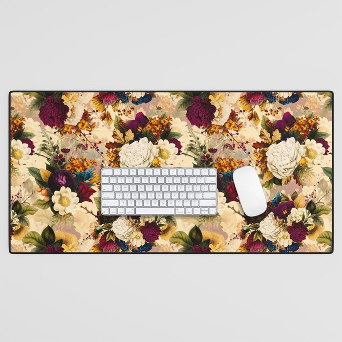 Vintage & Shabby Chic -  Nostalgic Winter Florals Pattern Desk Mat Gallery Image 1