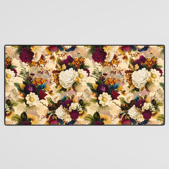 Vintage & Shabby Chic -  Nostalgic Winter Florals Pattern Desk Mat Gallery Image 3
